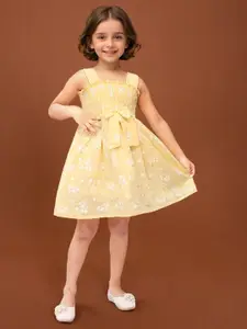 Toonyport Girls Floral Printed Fit & Flare Cotton Dress