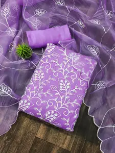 Maroosh Floral Embroidered Organza Unstitched Dress Material