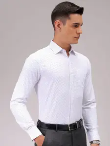 The Indian Garage Co. X Luxe Men Cutaway Collar Micro Ditsy Printed Slim Fit Formal Shirt