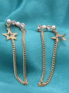 VAGHBHATT Stainless Steel Rhinestone Classic Drop Earrings