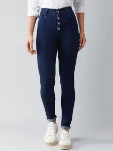 DOLCE CRUDO Women Skinny Fit High-Rise Stretchable Casual Jeans