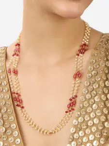 AMI Gold-Plated Beaded Layered Necklace