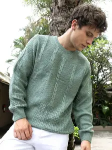 Campus Sutra Men Long Sleeves Round Neck Pullover