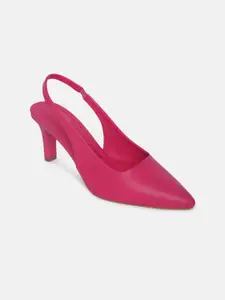 Marc Loire Women PU Kitten Slingback Pumps