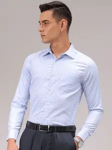The Indian Garage Co. X Luxe Men Cutaway Collar Checked Slim Fit Formal Shirt
