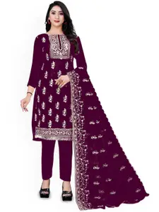 Maroosh Floral Embroidered Organza Unstitched Dress Material