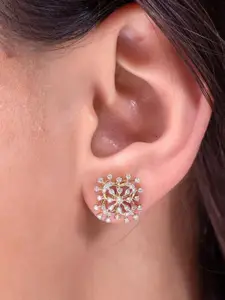 ABDESIGNS Gold Plated American Diamond Classic Studs