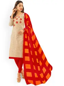 Maroosh Floral Embroidered Unstitched Dress Material