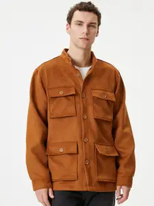 Koton Men Spread Collar Solid Casual Tailored Jacket