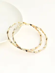 Kazo Gold Plated Contemporary Hoop Earrings