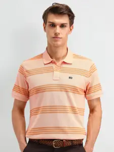 Arrow Sport Men Brand Logo Striped Polo Collar T-shirt