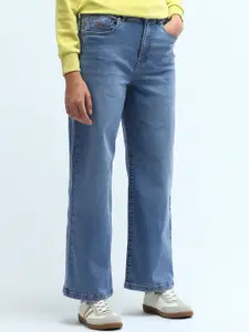 U.S. Polo Assn. Women Women Wide Leg High-Rise Light Fade Stretchable Jeans