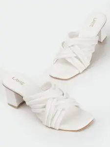 Lavie Kitten Pumps White Open Back Women Heels