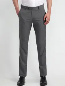Arrow Men Textured Urban Grey Slim Tapered Fit Men Trousers