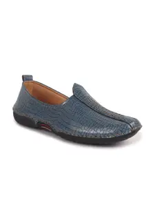 FAUSTO Men Textured Slip On PU Mojaris