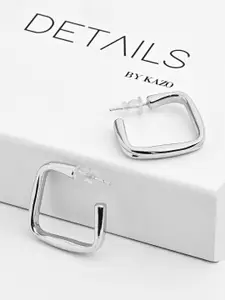Kazo Silver Plated Square Shaped Hoop Earrings