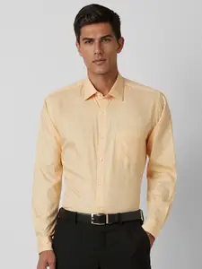 Van Heusen Men Spread Collar Textured Cotton Slim Fit Formal Shirt