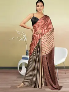 RACHNA Striped Satin Ready to Wear Saree