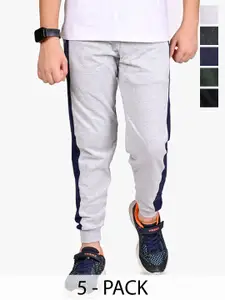BAESD Boys Pack Of 5 Cotton Mid-Rise Joggers