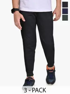 BAESD Boys Pack Of 3 Solid Cotton Mid Rise Joggers