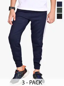 BAESD Boys Pack Of 3 Cotton Regular Fit Joggers