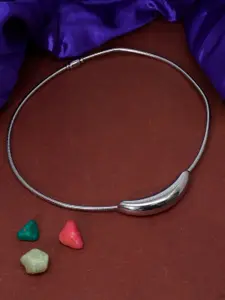 Niscka Rhodium-Plated Minimal Necklace