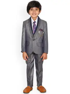 BAESD Boys Mandarin Collar Single-Breasted Blazer and Trousers