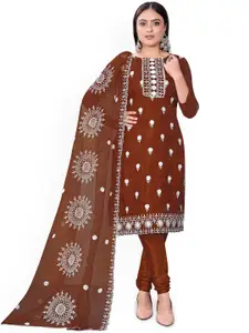 Maroosh Ethnic Motifs Embroidered Organza Unstitched Dress Material