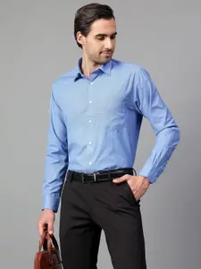 Cantabil Men Spread Collar Micro Checked Cotton Formal Shirt