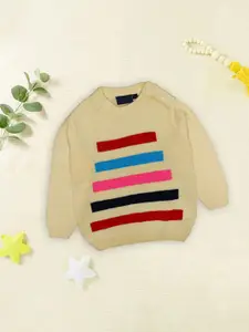CHKOKKO Girls Colourblocked Woollen Pullover