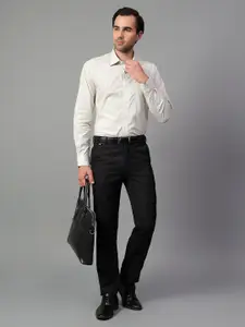 Cantabil Men Spread Collar Checked Cotton Formal Shirt