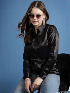 BEING NAUGHTY Women Comfort Spread Collar Solid Casual Shirt