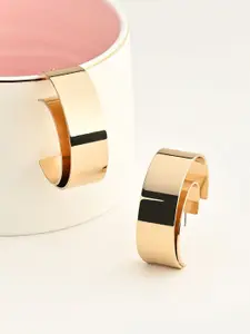 Kazo Gold-Plated Contemporary Half Hoop Earrings