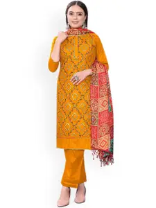 Maroosh Floral Embroidered Mirror Work Cotton Unstitched Dress Material