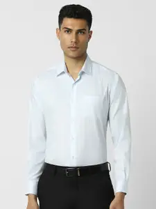 Van Heusen Men Spread Collar Windowpane Checked Cotton Slim Fit Formal Shirt