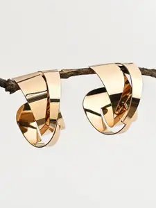 Kazo Gold-Plated Contemporary Hoop Earrings