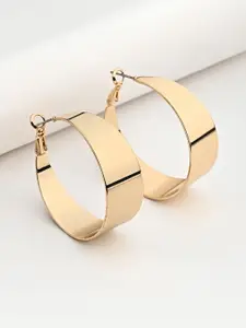 Kazo Gold-Plated Contemporary Hoop Earrings