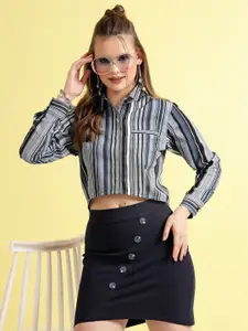 BEING NAUGHTY Women Comfort Spread Collar Multi Striped Casual Shirt