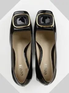 Oroh Leather Party Block Pumps with Bows