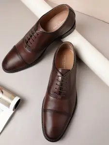 Kenneth Cole Men Textured Leather Formal Oxfords