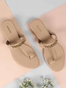 Mochi Women Open Toe Flats