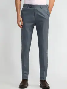 Arrow Men Textured Urban Slim Slim Fit Mid-Rise Trousers