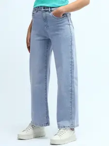 U.S. Polo Assn. Women Women Wide Leg High-Rise Light Fade Stretchable Jeans