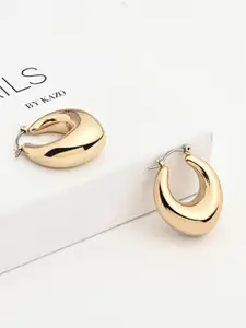 Kazo Gold Plated Contemporary Hoop Earrings