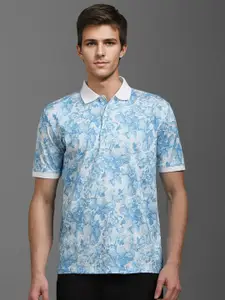Louis Philippe Sport Men Floral Printed Polo Collar T-shirt
