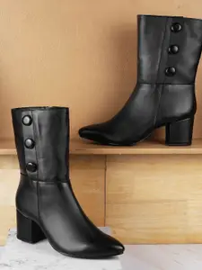 Metro Women Casual Block-Heeled Regular Boots