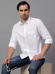 Cantabil Men Spread Collar Micro Ditsy Printed Cotton Slim Fit Casual Shirt