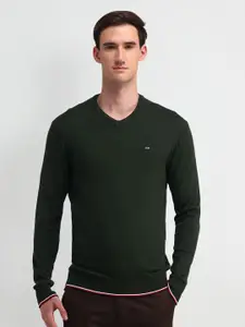 Arrow Sport Men V-Neck Cotton Pullover Sweaters
