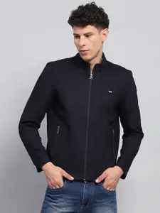 Monte Carlo Men Mock Collar Solid Casual Open Front Jacket