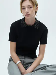 MANGO Knitted Studded Pullover